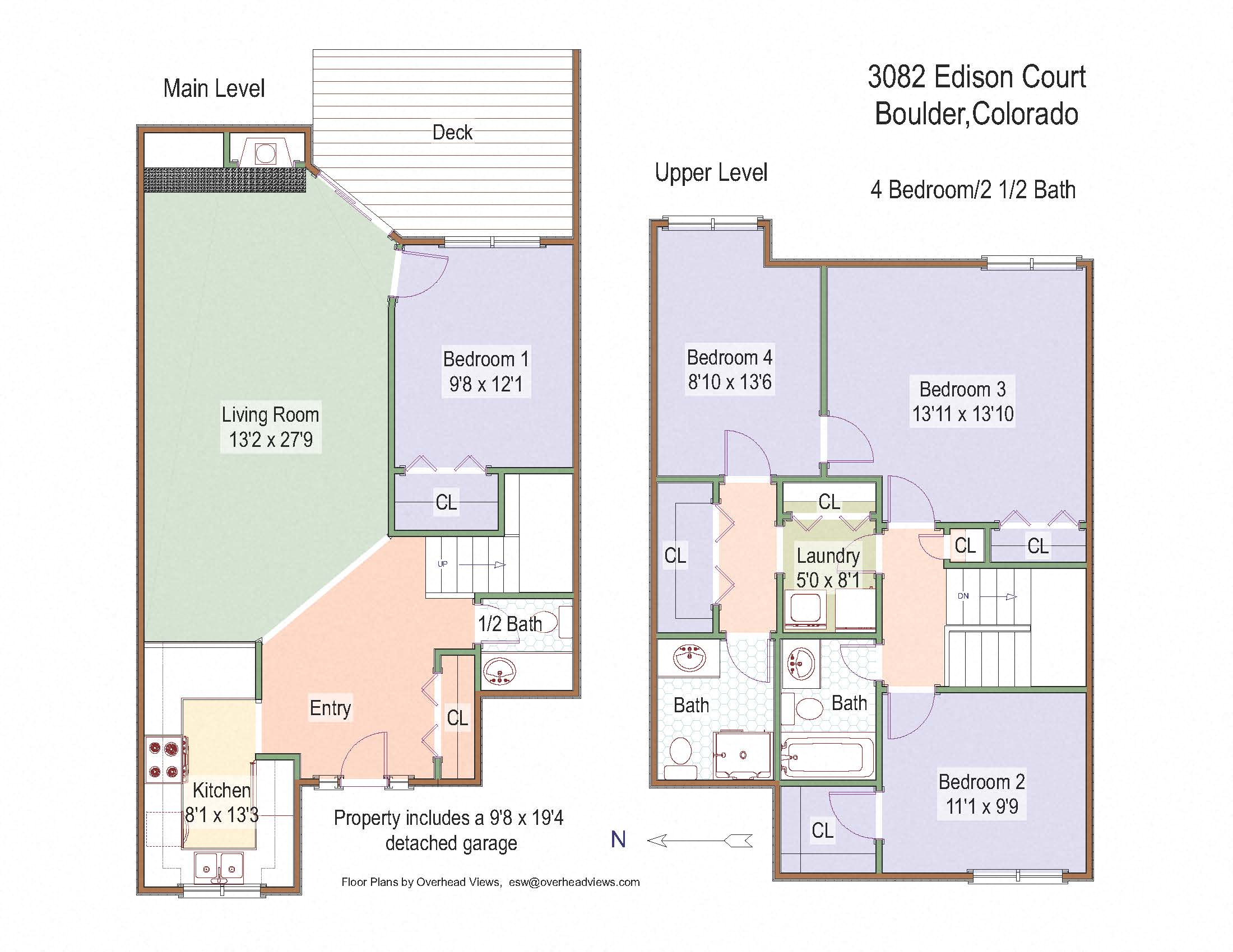 Floor plan for 4 beds, 2.5 baths, 1567 sqft